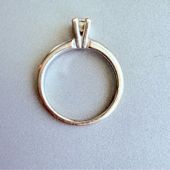 Natural Diamond 1/4 Carat 14k White Gold Classic Princess Cut Contempora… - Picture 7 of 10